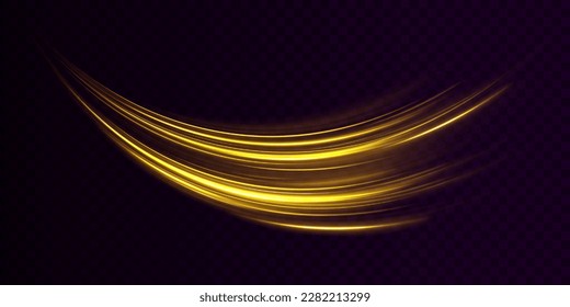 Shining spiral transparent glow effect. Abstract shiny color gold wave design element. Vector illustration	