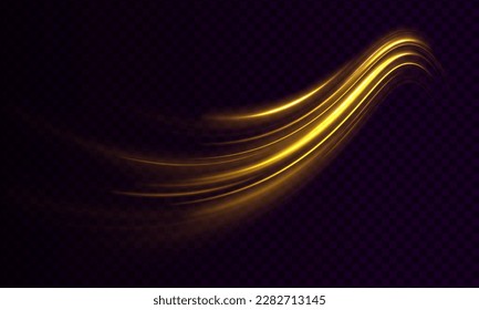Shining spiral transparent glow effect. Abstract shiny color gold wave design element. Vector illustration	