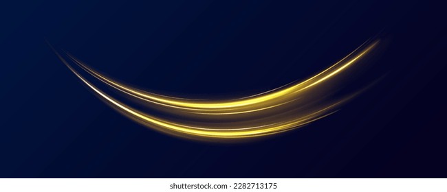 Shining spiral transparent glow effect. Abstract shiny color gold wave design element. Vector illustration	