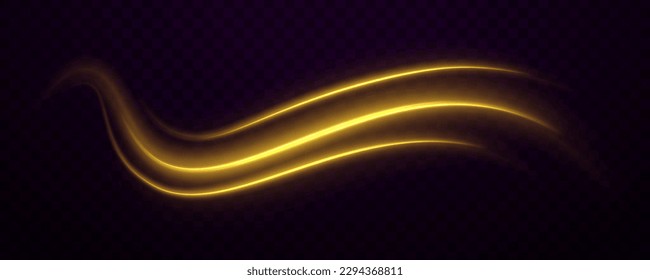 Shining spiral transparent glow effect. Abstract shiny color gold wave design element. Magic shining neon light line trails. 
 Vector illustration