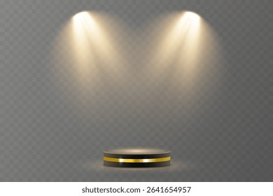 Shining spotlight glows in empty studio room. Soft stage lighting casts elegant beam texture. Luminous projection adds theater-style clarity. Multiple sources build immersive light composition.