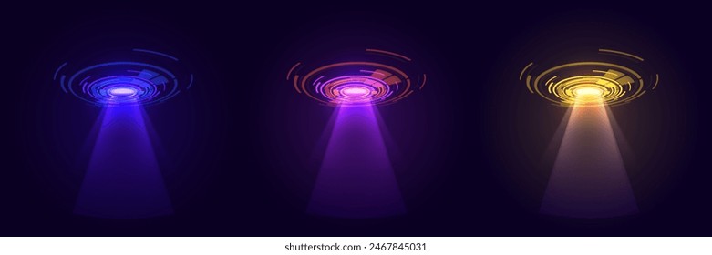 Shining spotlights of light. On a transparent background.