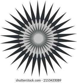 A shining star. Abstract composition in black and white. Vector file.