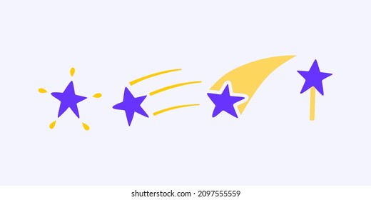 shining star collection vector illustration, creative idea