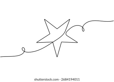 Shining Stern kontinuierliche einzeilige Zeichnung minimalistisch abstrakt einfache Vektorgrafik