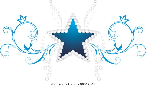 Shining star. Decorative symbol. Vector