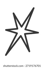 Elemento decorativo de doodle de estrella brillante