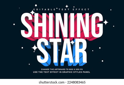 Shining star editable text effect template