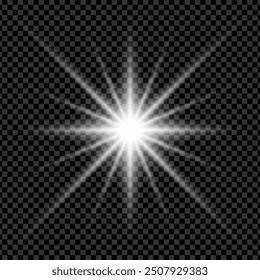 Shining star effect design with black background