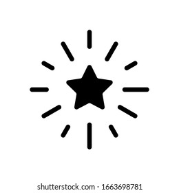 Shining star, excellence or rate. Black icon on white background