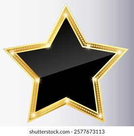 shining star with glitter and golden