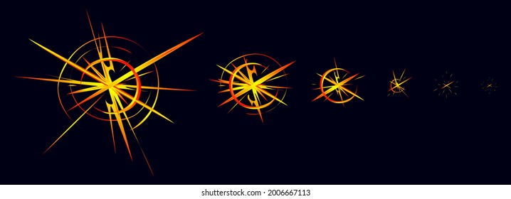 Shining Star. Glow Storyboard. Magic Warm Light. Sprite Sheet 