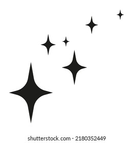 Leuchtendes Sternsymbol. Komposition mit funkelnden Sternen. Nachthimmel. Symbole der Nacht.  Vektorgrafik. Einziger Gegenstand auf weißem Hintergrund.