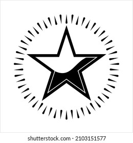 Shining Star Icon, Glowing Bright Star Shape Vector Art Illustration