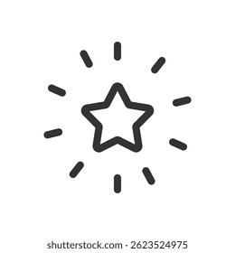 Shining star icon isolated on white background. Success symbol modern, simple, vector, icon for website design, mobile app, ui. Vector Illustration