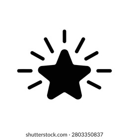 Shining star icon represents success achievement excellence award celebration top performance rating isolated on white background