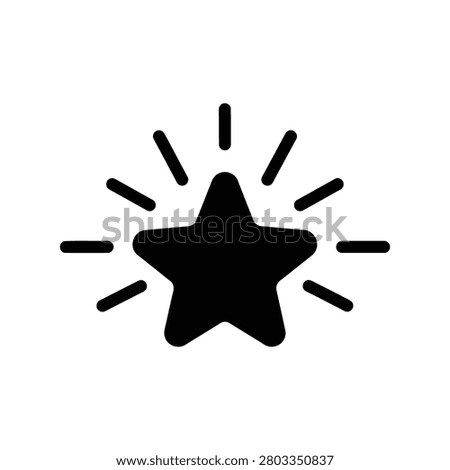 Shining star icon represents success achievement excellence award celebration top performance rating isolated on white background