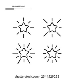 Shining Star Icon Set Vector Design.