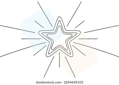 Shining Star Illustration with Bursting Rays for Creative Designs and Celebratory Art Projects on Clean White Background