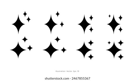 shining star line art style  ,Hand drawn design elements , Flat Modern design, isolated on white background, illustration vector EPS 10