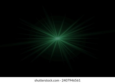 Shining star on a black background. Effects, glare, sparkle, explosion, light. Vector illustration	
