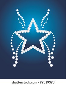 Shining star on the dark blue background. Vector