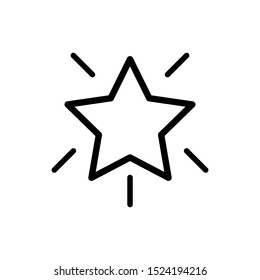 Shining star pixel perfect flat vector line icon isolated on a white background.Christmas star icon.