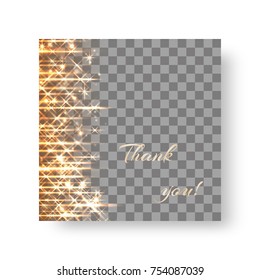 Shining star rays and bright golden sparks for the festive decoration of Christmas greetings.