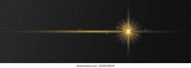 Shining star and spark on transparent background