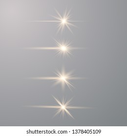Shining star, the sun particles and sparks with a highlight effect, color lights glitter and sequins. On a dark background transparent. Vector illustration EPS10.