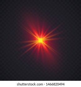 Shining star, the sun particles and sparks with a highlight effect, color bokeh lights glitter and sequins. On a dark background transparent. Vector, EPS10 Star burst with dust and sparkle isolated. 