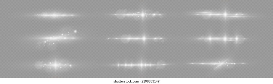 Shining star, sun particles and sparks with highlight effect, golden lights bokeh glitter and sequins. Transparent golden light flare and sparkles set, vector. Effect glare, lines, white explosion.
