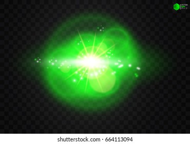Shining star, the sun particles and sparks with a highlight effect, color bokeh lights glitter and sequins. On a dark background transparent. Vector, EPS10