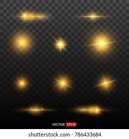 	
Shining Star, The Sun Particles And Sparks With A Highlight Effect, Color Bokeh Lights Glitter And Sequins. On Transparent Background. Set. Vector, EPS10