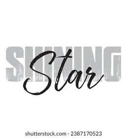 shining star text on white background.