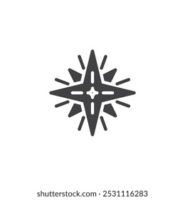 Leuchtendes Sternvektorsymbol. gefülltes Flachschild für mobiles Konzept und Webdesign. Weihnachtsstern-Symbol. Symbol, Logo-Abbildung. Vektorgrafiken