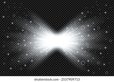 Shining starburst on a black background.