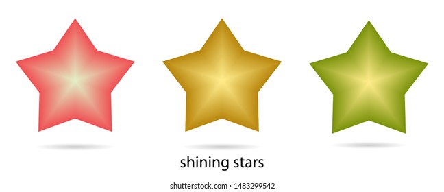 Shining star.Elements design isolated on white background.Flat icons art style for banner, poster, promotion, web site, online shopping, advertising,decoration.Vector illustration.Eps10