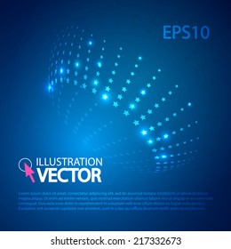 Shining stars abstract background. Crown. Vector illustration