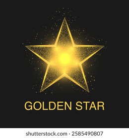 Shining Stars Abstract Background - Glowing Golden Star Vector Illustration for Awards and Celebrations
