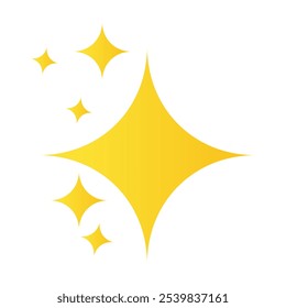 Emoji de estrellas brillantes. Icono de estrella brillante, símbolo de la plataforma de redes sociales brillante. Vector de elemento abstracto brillante de dibujos animados amarillo. aislado sobre fondo blanco y negro. Ilustración vectorial. EPS 10 