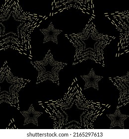 shining stars fireworks in the night sky vector seamless pattern