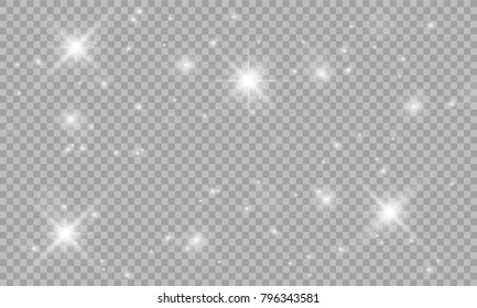 透明な背景に星を輝かせ 輝く明るい ベクターイラスト 光 光 光 のベクター画像素材 ロイヤリティフリー