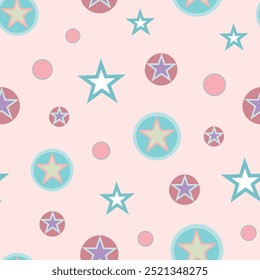 Shining Stars Pink, browns, whites,Beige colours ,pastels ,seamless pattern ,prints background