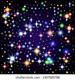 shining of the stars in space. Night sky illustration