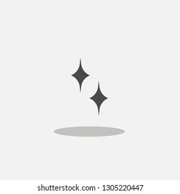 Shining stars sparkle icon with shadow