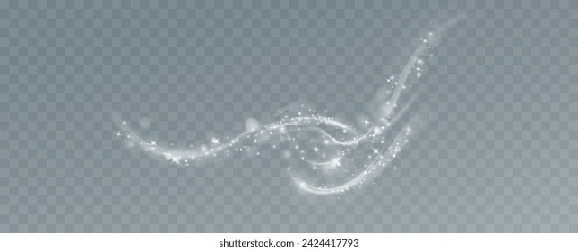 Shining stars.White shiny particles on a transparent background.Sparkling star dust.For packaging of children's toys, gifts, cards, banners.Vector.	