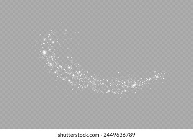 Shining stars.White shiny particles on a transparent background.Sparkling star dust.For packaging of children's toys, gifts, cards, banners.Vector.	