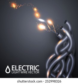 Shining steel wires & cables. Vector illustration