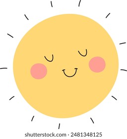 Shining Sun Character Vector Illustration